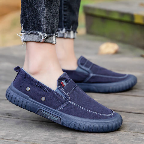 Men's Elastic Slip-on Sports Old Cloth Running Canvas Shoes
