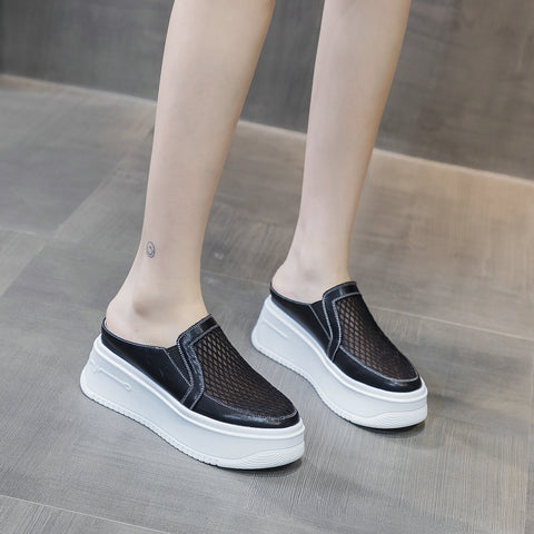 Women's Height Increasing Insole Fashion Slip-on Half Loafers