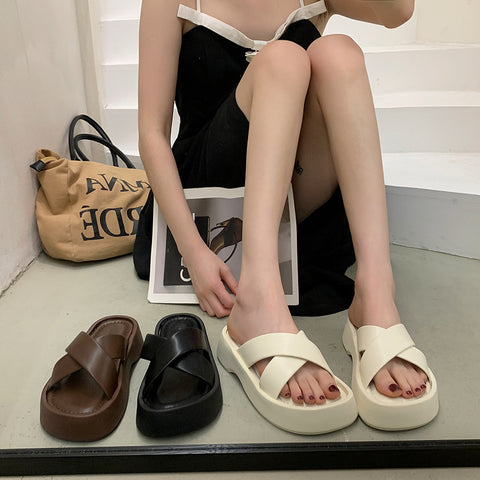 Women's Outer Wear Summer Height Increasing Non-slip Slippers