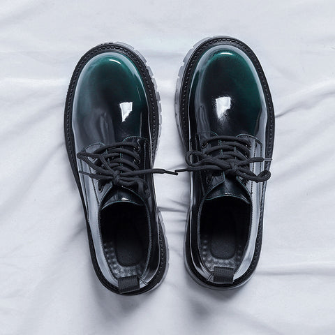 Chaussures en cuir noir vintage de collège de style britannique de grande taille pour hommes