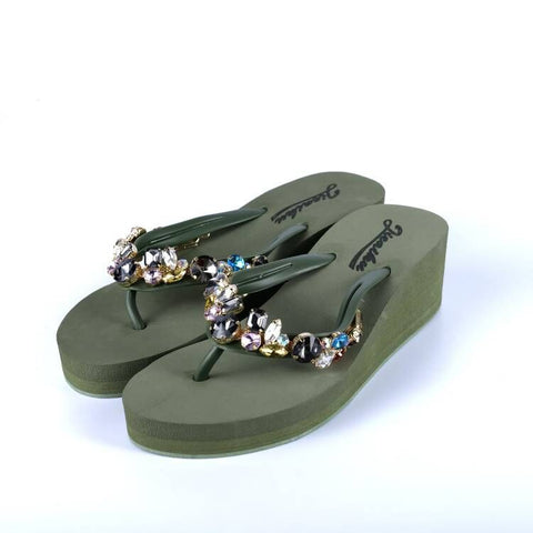 Women's And Summer Wear Rhinestone Sequins Fashion Slippers