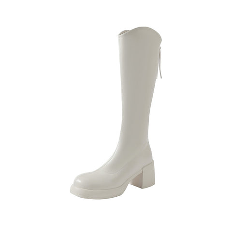 Women's Long Female V Cut High Below Boots