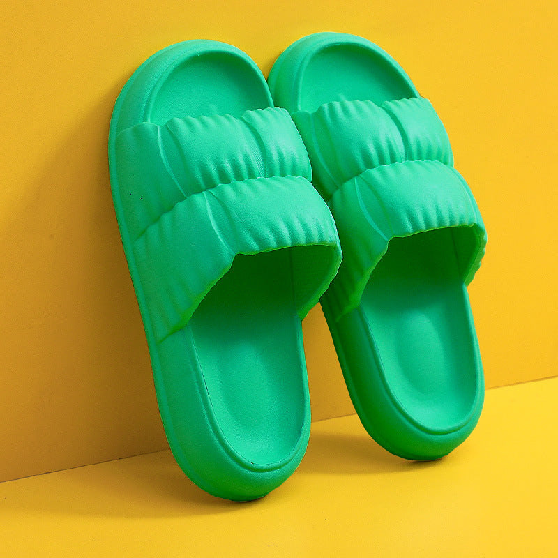 Women's & Men's Slip-on For Summer Thick Bottom Household Soft Bathroom Slippers