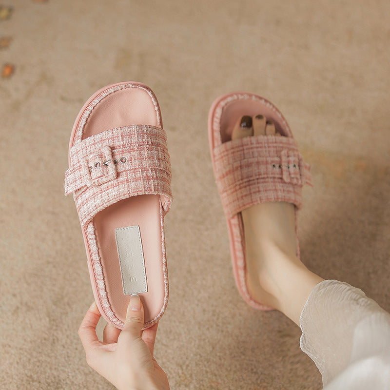 Women's Toe Open Platform Fairy Style Slip-on Slippers