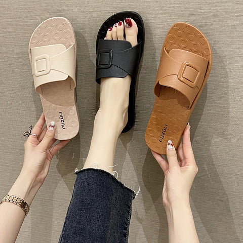 Women's Outer Wear Simple Solid Color Flat Sandals