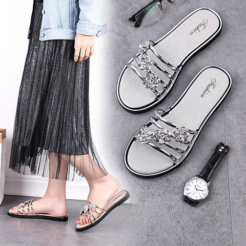 Women's Summer Half Fashion Flower Beach Flat Sandals