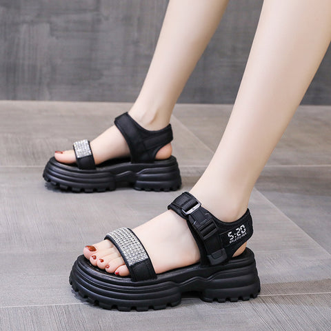 Women's Beach Summer Korean Style Sports One-line Thick Sandals