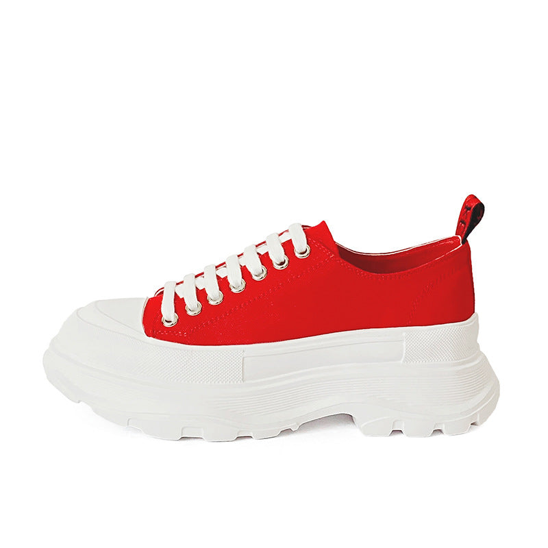 Women's Thick-soled Mcqueen Summer Heightened Easy Wear Canvas Shoes