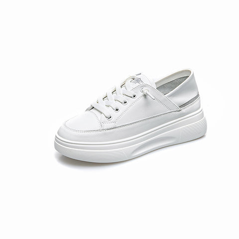Durable Women's White Platform Breathable Sports Casual Shoes
