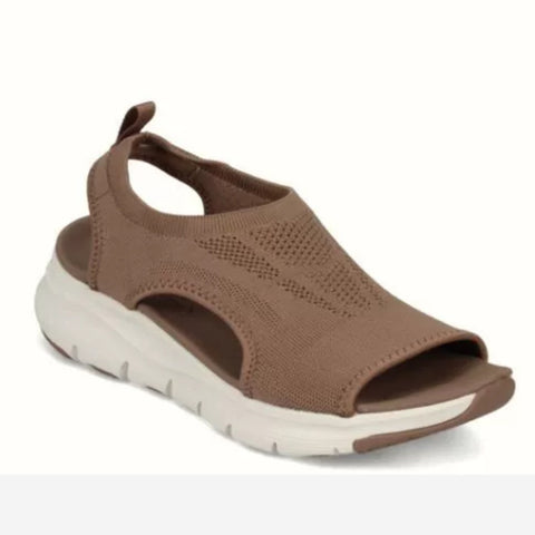 Women's And Summer Mesh Platform Slip-on Peep Toe Sandals