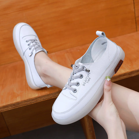 Women's Soft Bottom Wild White Slip-on Pumps Casual Shoes