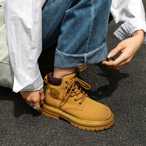 Men's Genuine Retro Trendy Autumn Couple Worker Boots