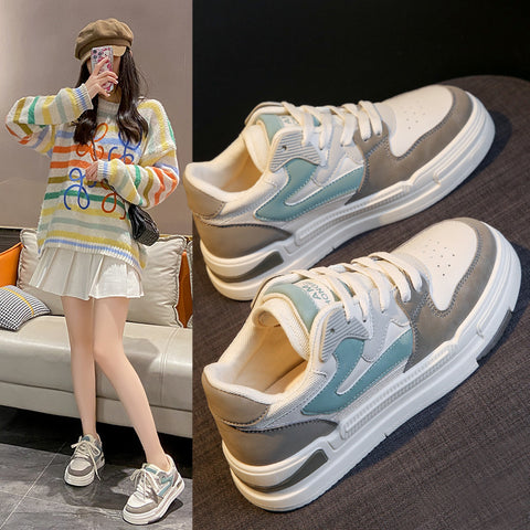 Women's Korean Style White Female Leisure Street Shot Sneakers