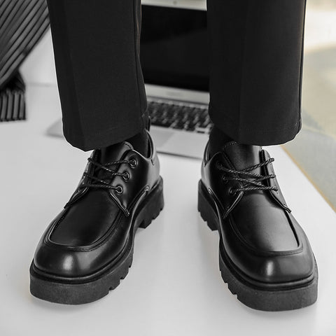 Męskie buty skórzane z kwadratowym noskiem Chunsen Low-top młodzieżowe