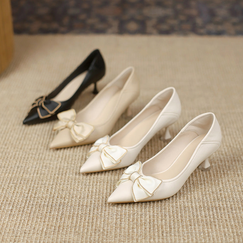 Women's With Skirt Pointed Toe Not Tired Feet French Style Women's Shoes