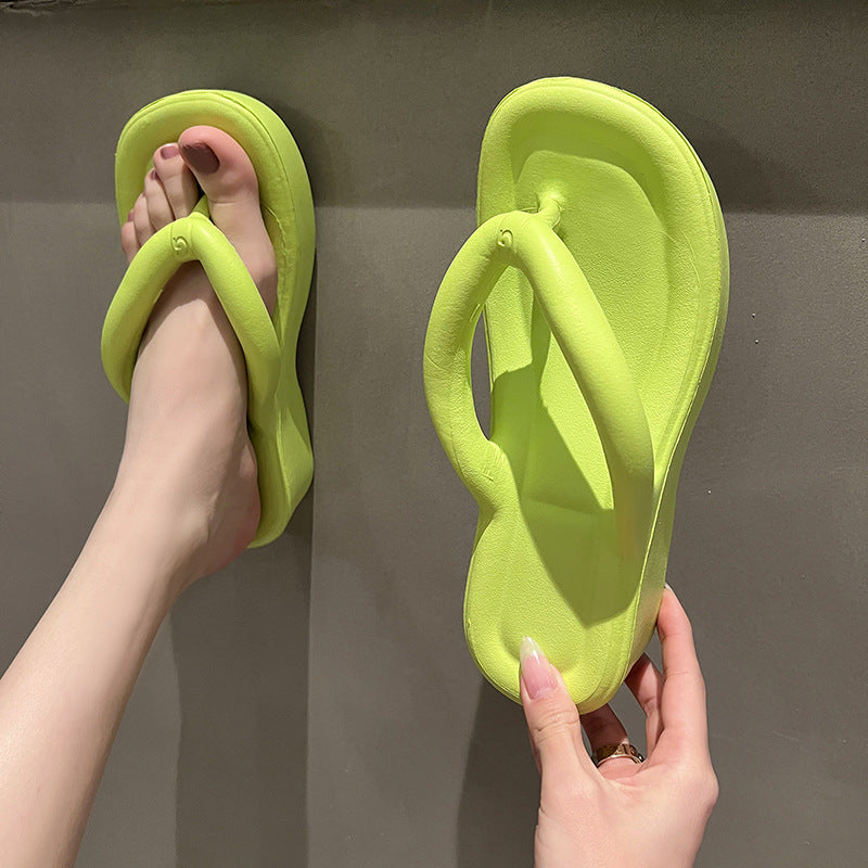 Women's Summer Wedge Platform Flip-flops Non-slip Soft Slippers