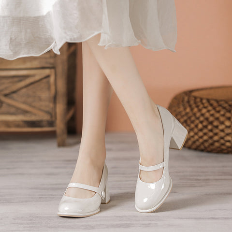Women's Square Toe Style Gentle Thick Heels