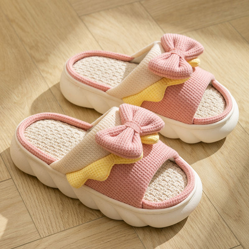 Thick Bottom Breathable Girly Style Home House Slippers