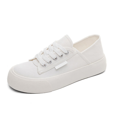 Women's Step-on Two-way Wear Slip-on Platform Canvas Shoes
