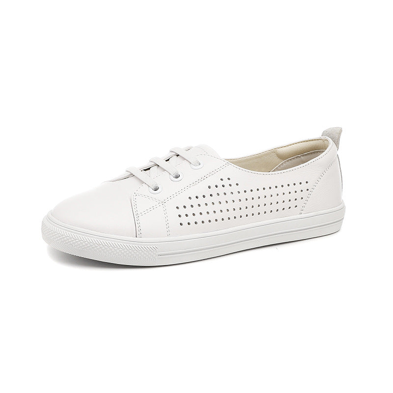 Women's White Breathable One Pedal Lazy Soft Casual Shoes