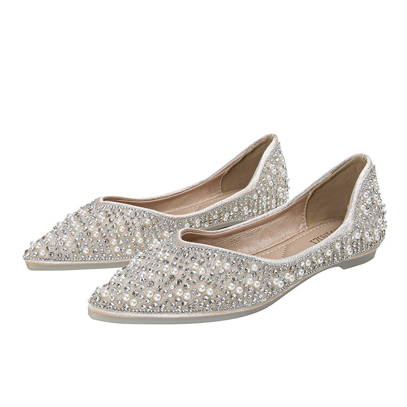 Women's Full Diamond Shallow Mouth Pointed Toe Women's Shoes