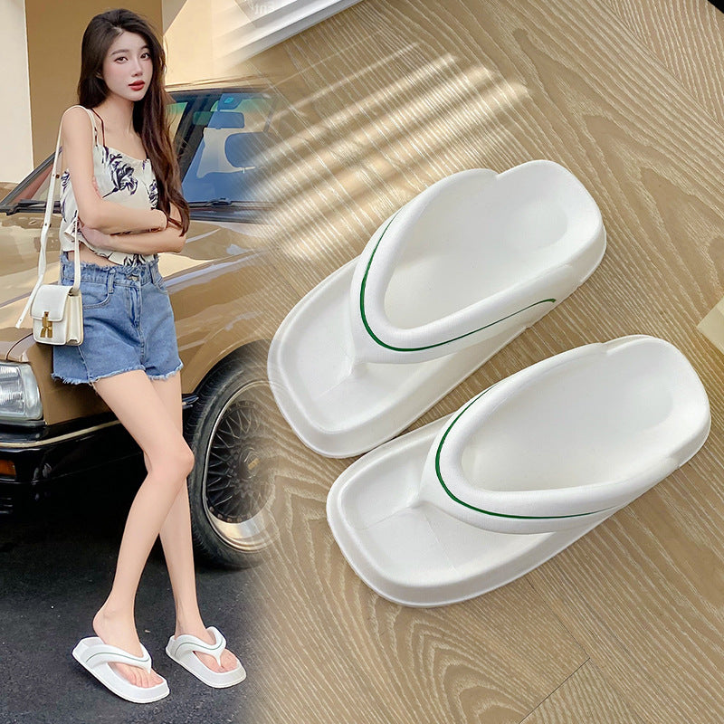 Women's Flip-flops Korean Fashionable Soft-soled Outdoor Square Slippers