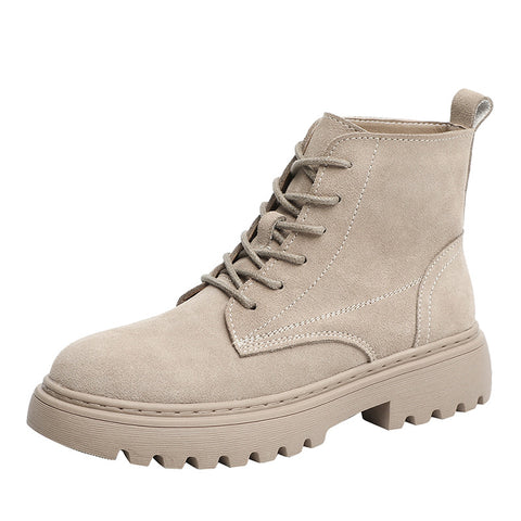 Women's Martin British Style Frosted Mid Flat Boots