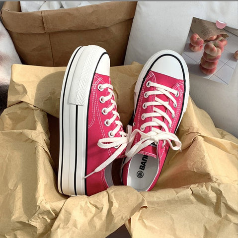 Women's Thick-soled For Korean Style Inner Height Canvas Shoes