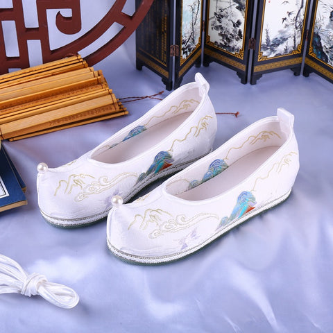 Han Chinese Clothing Woven Crane And Canvas Shoes