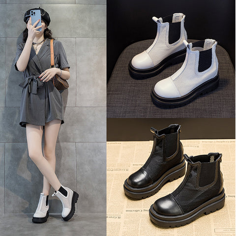 Women's Height Increasing Insole Korean Style Back Boots