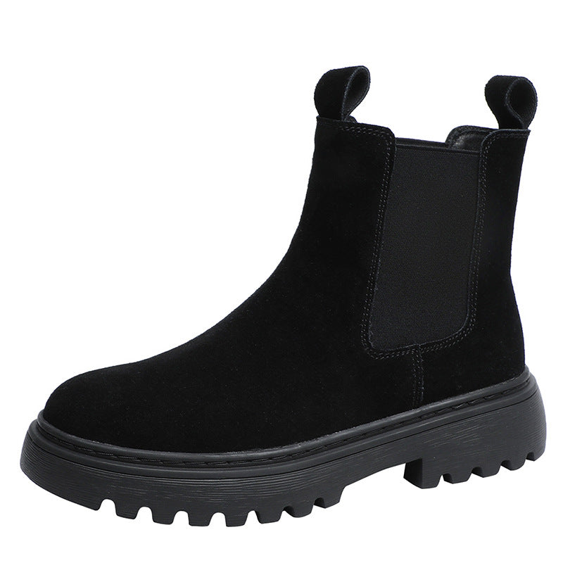 Women's Martin British Style Frosted Mid Flat Boots