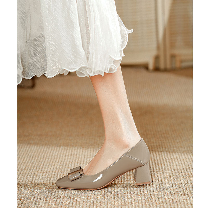 Women's Chunky Not Tired Feet Low-cut Square Heels