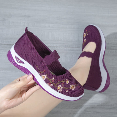 Chaussures en toile à semelle souple pour femmes, chaussures simples respirantes et confortables pour maman