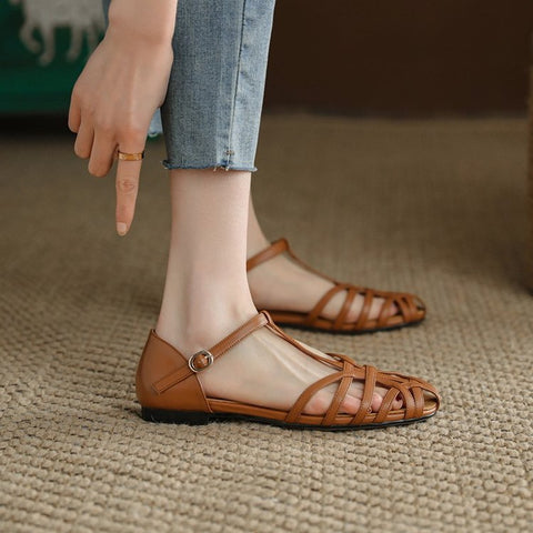 Women's Summer Fashion Flat French Style Retro Sandals