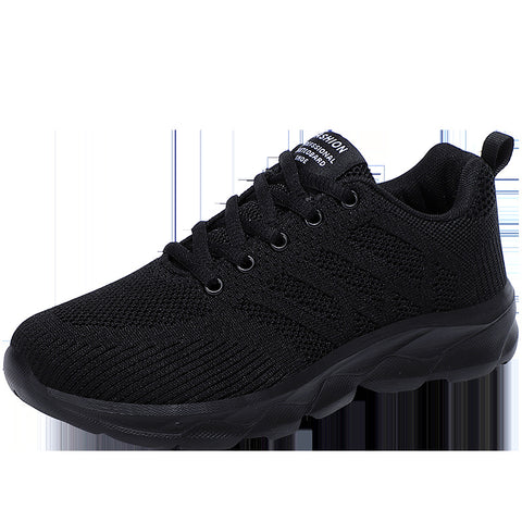 Women's Running All Black Mesh Breathable Jogging Sneakers
