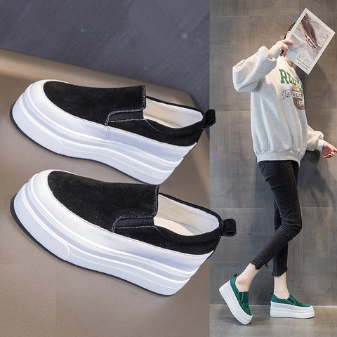 Women's Spring Slip-on Height Increasing Insole Breathable Loafers