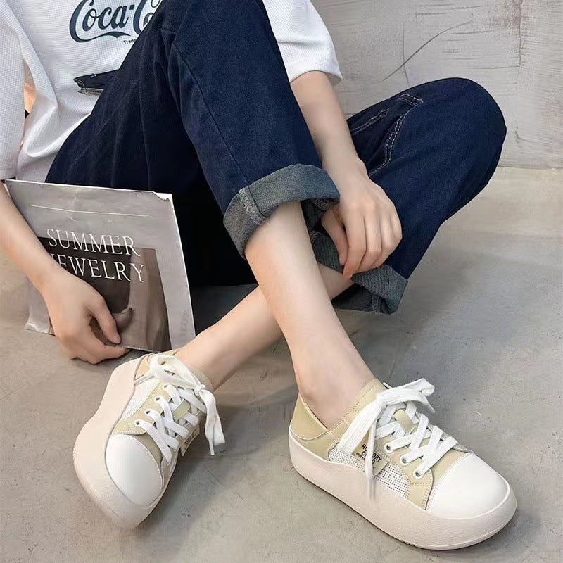 Women's Mesh Breathable Genuine Retro Thick-soled Lightweight Ugly Casual Shoes