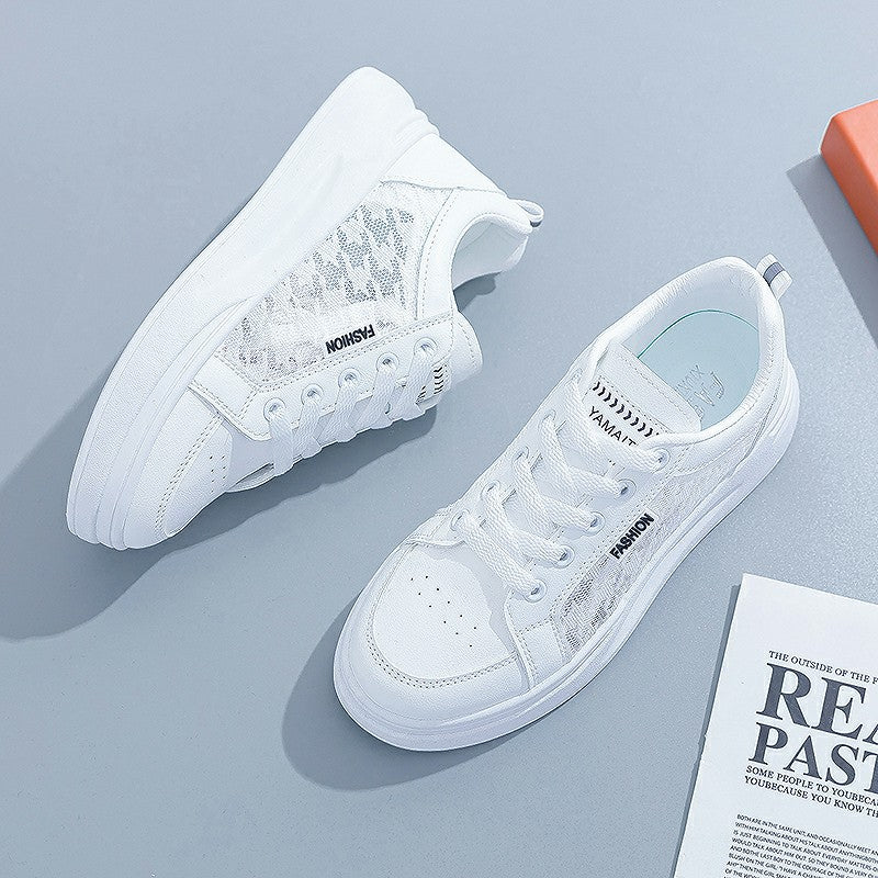 Women's White Summer Thin Mesh Surface Breathable Sneakers
