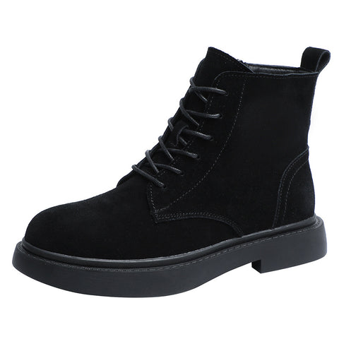 Women's Martin British Style Frosted Mid Flat Boots