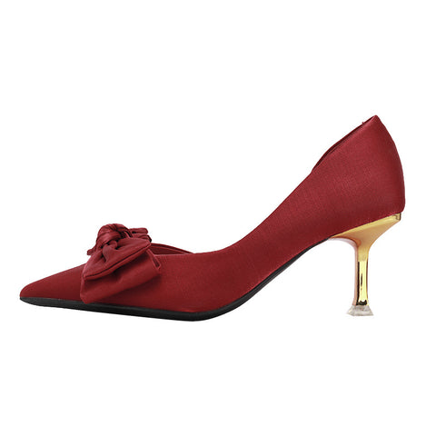 Women's Wine Red Wedding Xiuhe High Stiletto Pointed-toe Women's Shoes