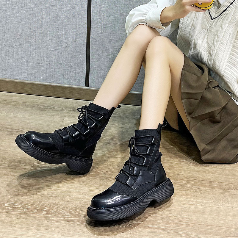 Women's Autumn Thin Single-layer Short Breathable Genuine Boots