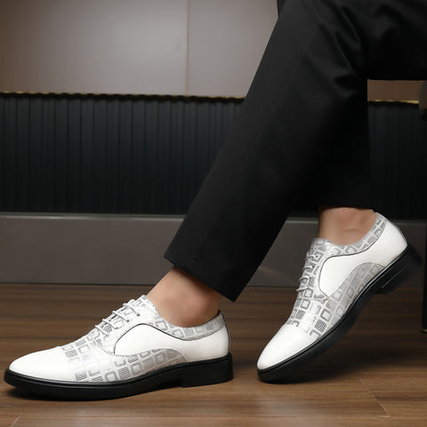 Chaussures en cuir souple brillant pour hommes d'affaires polyvalents