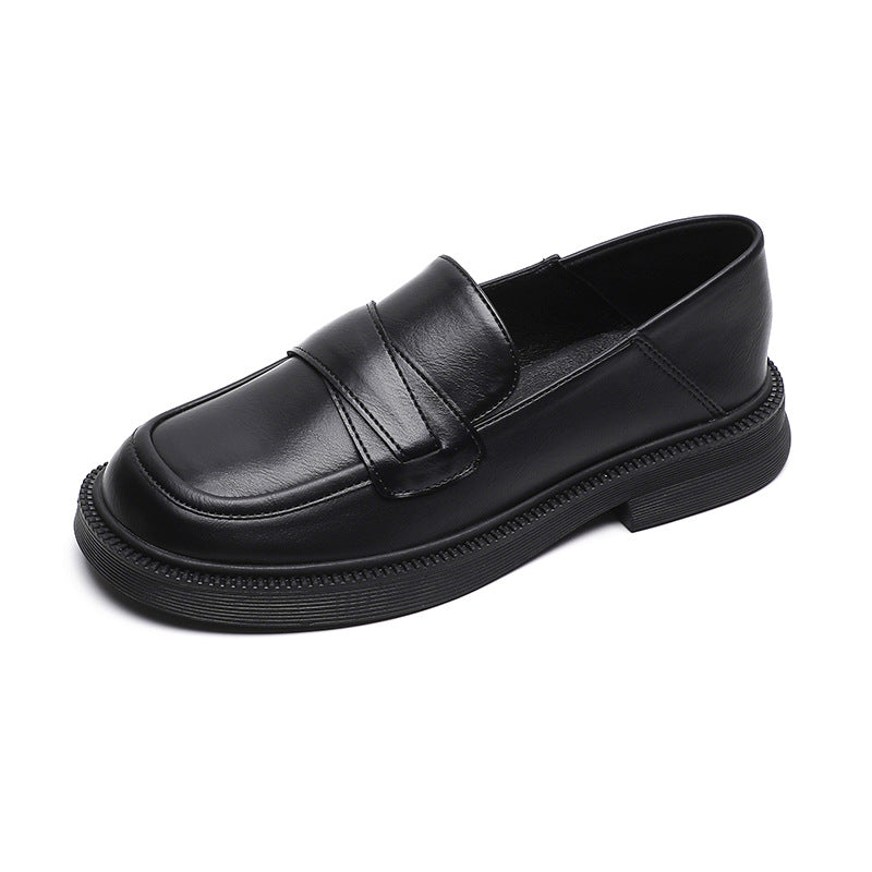 Cool Women's Black Vintage Thick Soft Loafers