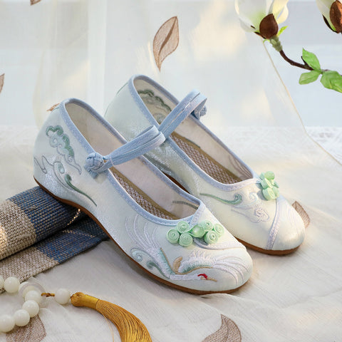 Women's Elements Mercerizing Satin Retro Cheongsam Ancient Style For Canvas Shoes