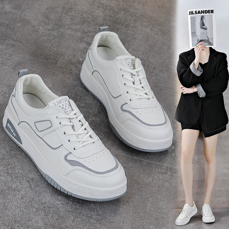 Comfortable Women's Size White Breathable All-match Sneakers