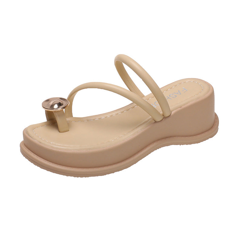 Women's Ring Outdoor Summer Korean Style Thick Slippers