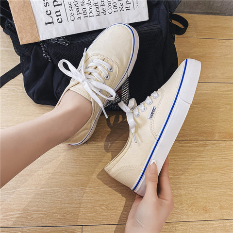 Women's Korean Summer Sports White Street Snap Canvas Shoes