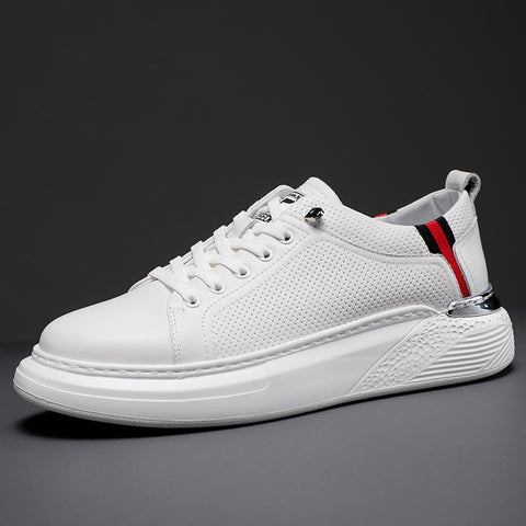 Men's Genuine Mcqueen White Autumn Platform Slip-on Casual Shoes