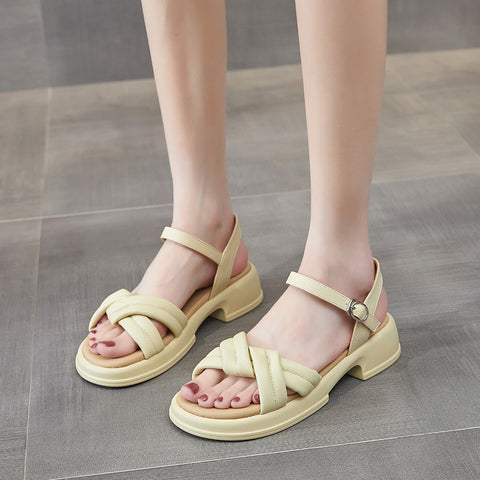 Women's Roman Summer Wear Thick-soled Muffin Word Strap Sandals