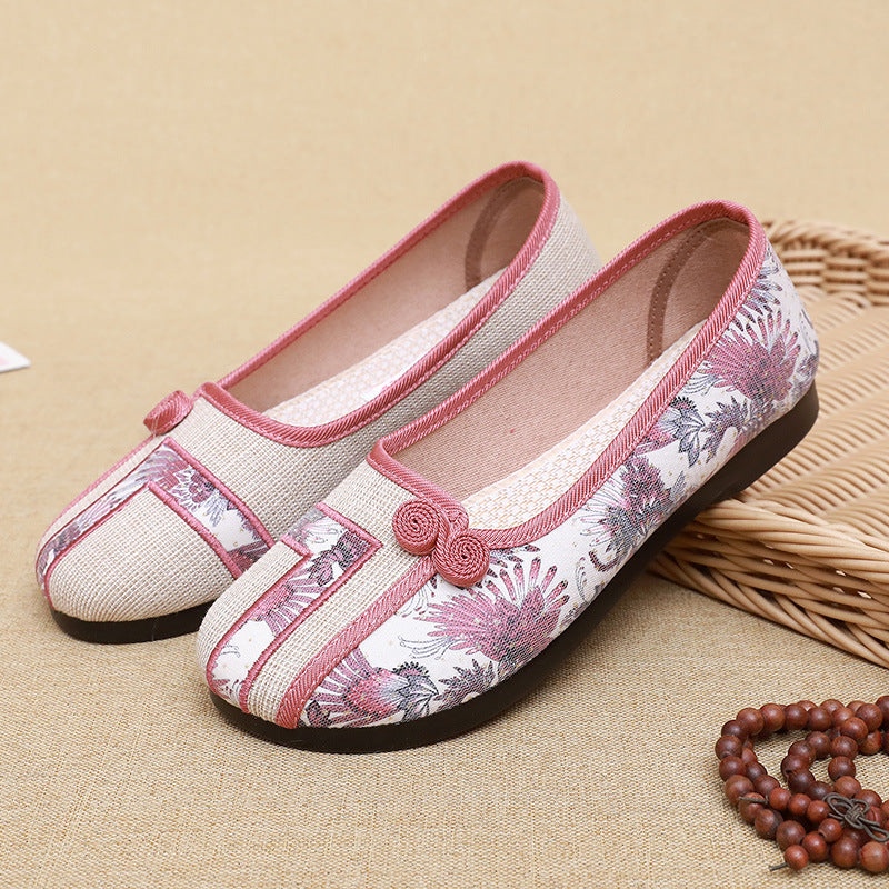 Women's Summer Old Beijing Cloth Soft Canvas Shoes